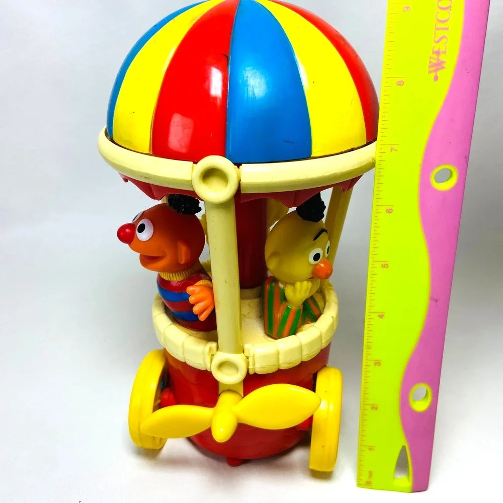 80s Sesame Street Hot Air Balloon Bump N Go Bert Big Bird Musical Illco Working‎